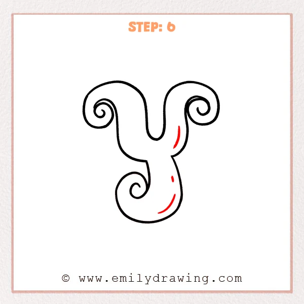 how to draw a fancy letter y - A fancy letter “y” flourish with refined inner stroke segments, making the right stem and bottom loop look thicker and more calligraphic.